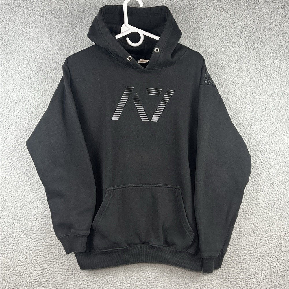 A7 Strongwear Bar Grip Hoodie Men's Medium Black Sweatshirt Textured Back Logo